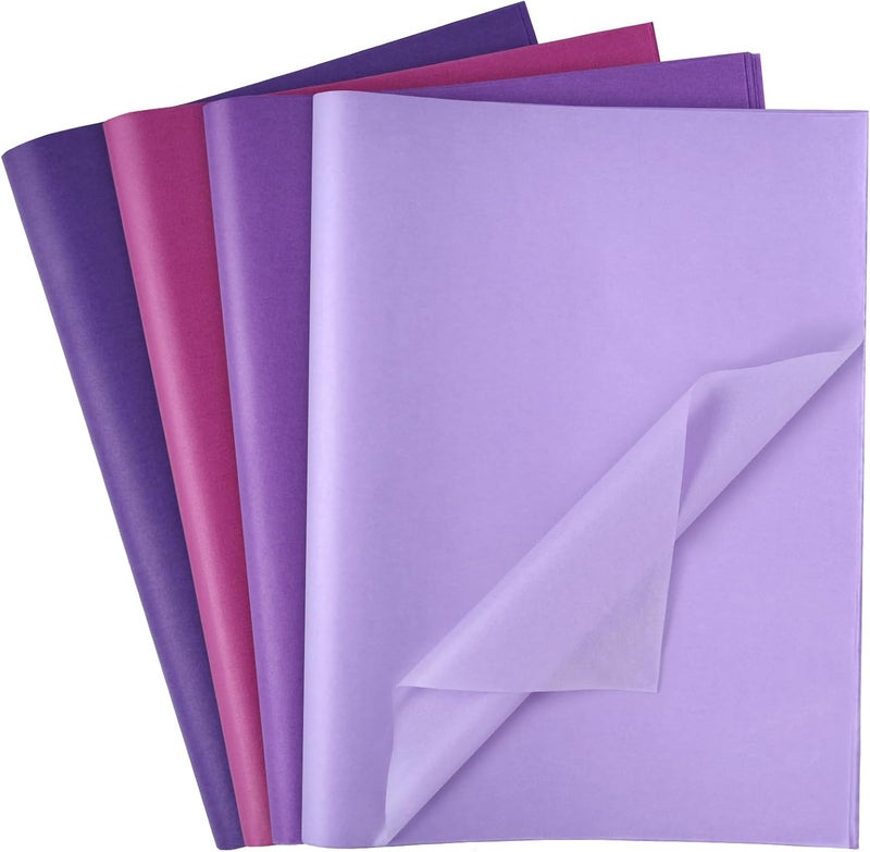 Koogel 112 Sheets Tissue Paper, 20x14 Inch Purple Gift Wrapping Tissue Paper Bulk for DIY Crafts Gift Bags Art Project - Image 1